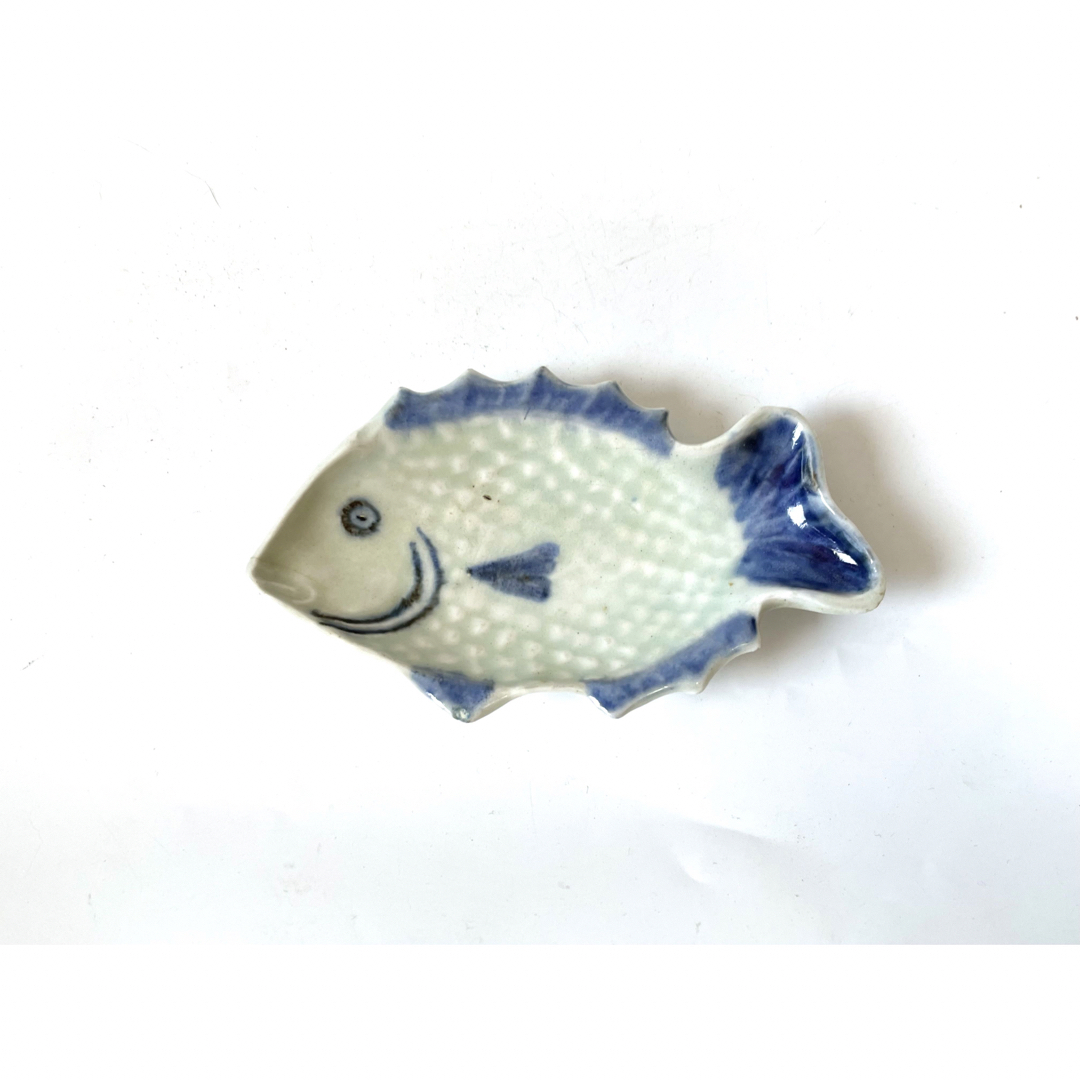 骨董 アンティーク 古伊万里 染付 魚形 変形皿 豆皿 魚皿 箸置きの通販