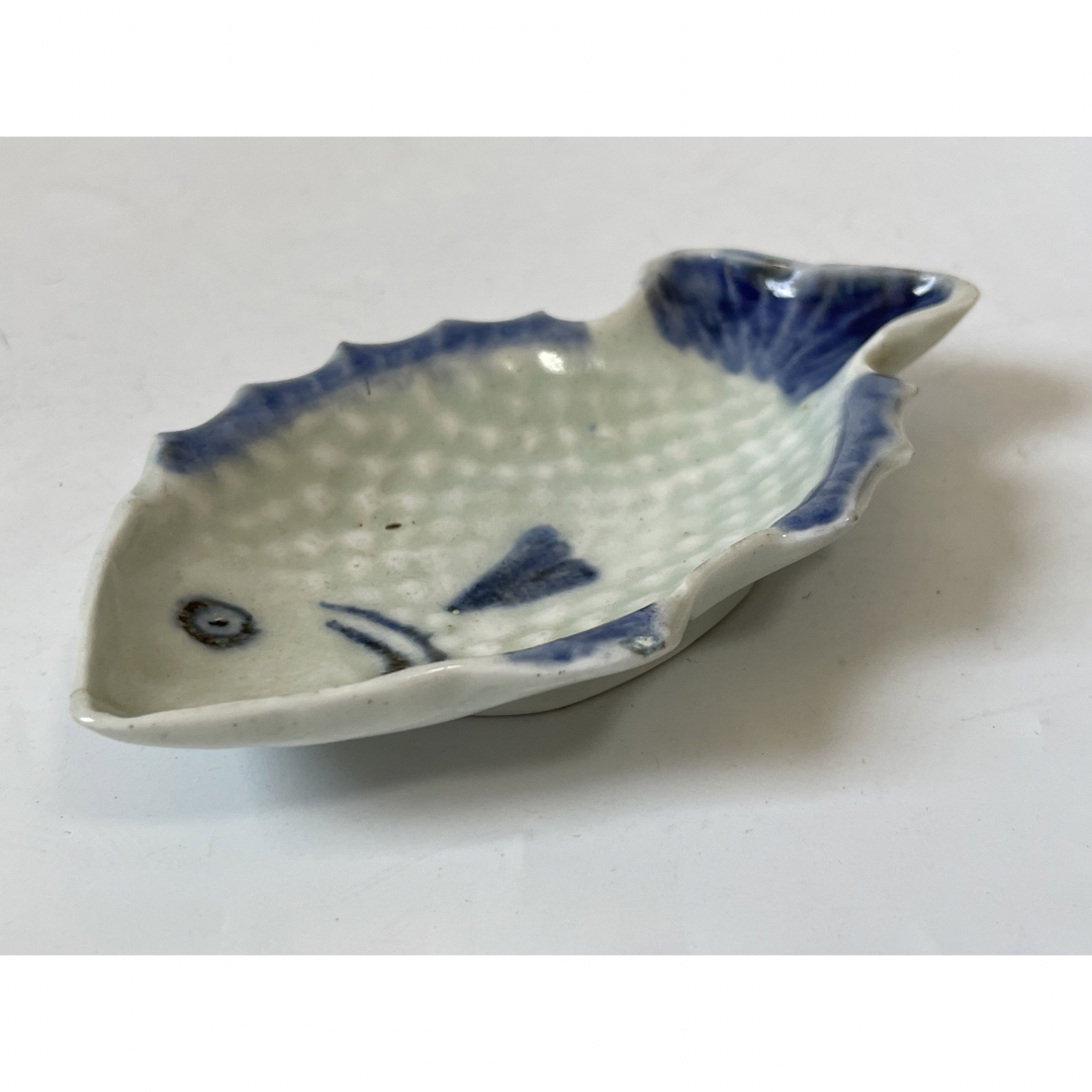 骨董 アンティーク 古伊万里 染付 魚形 変形皿 豆皿 魚皿 箸置きの通販