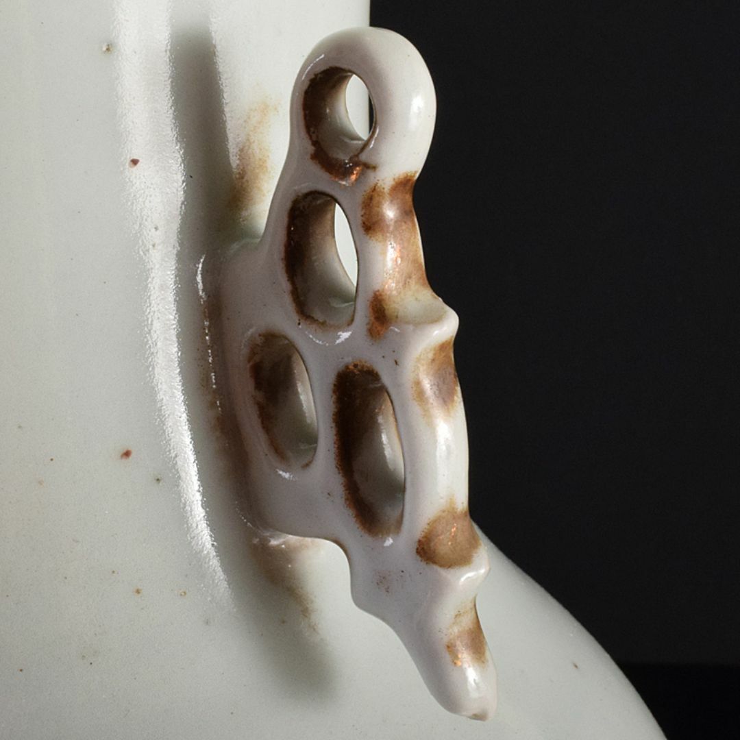 アウトレット 中国 粉彩花鳥文 双耳瓶 高さ約41cm V R7643F 清粉白花