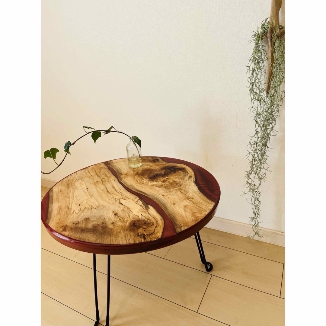 サイドテーブル ローテーブル 折りたたみテーブル レジンテーブル