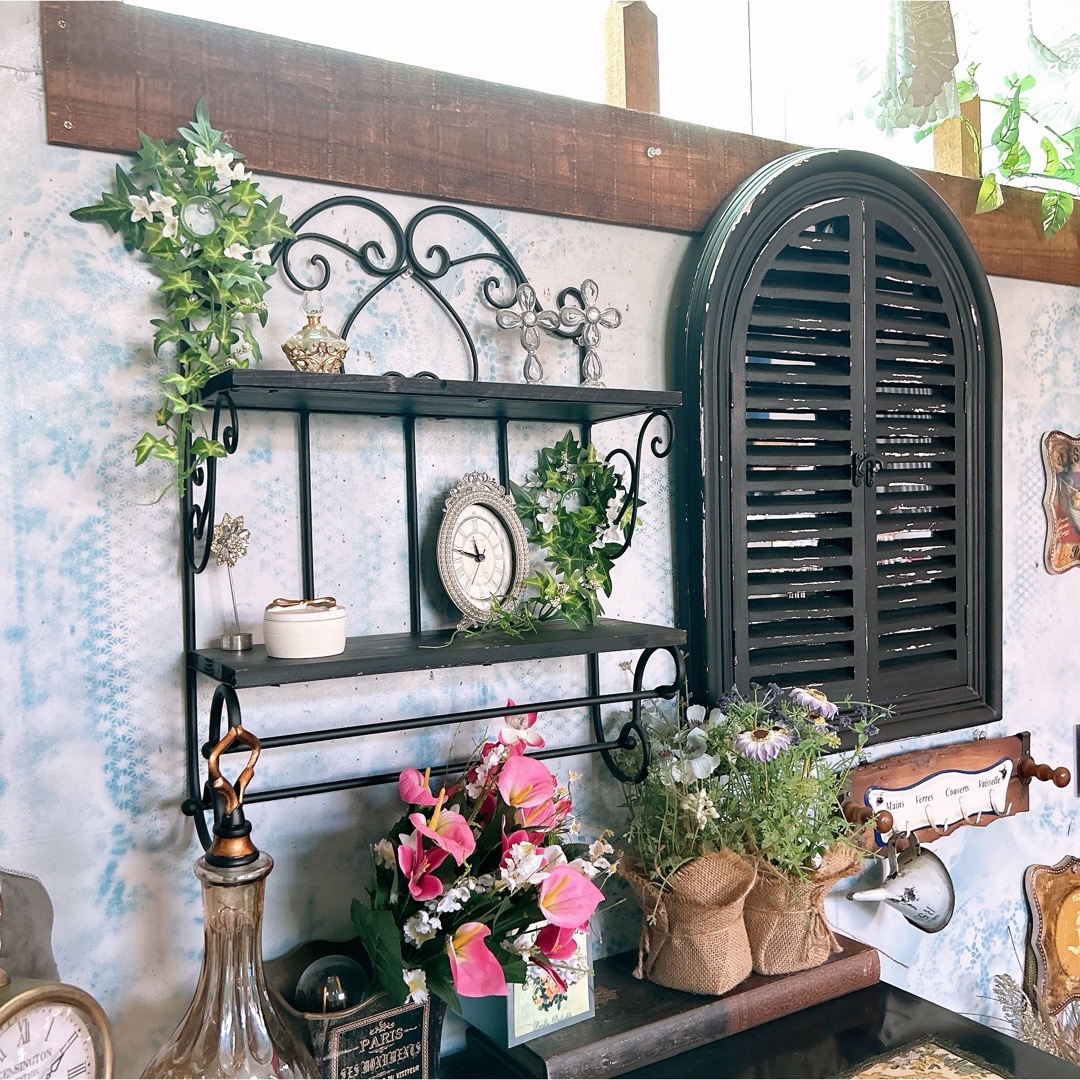アンティークな部屋 アイアン ウォールシェルフ（飾り棚） キッチンラック