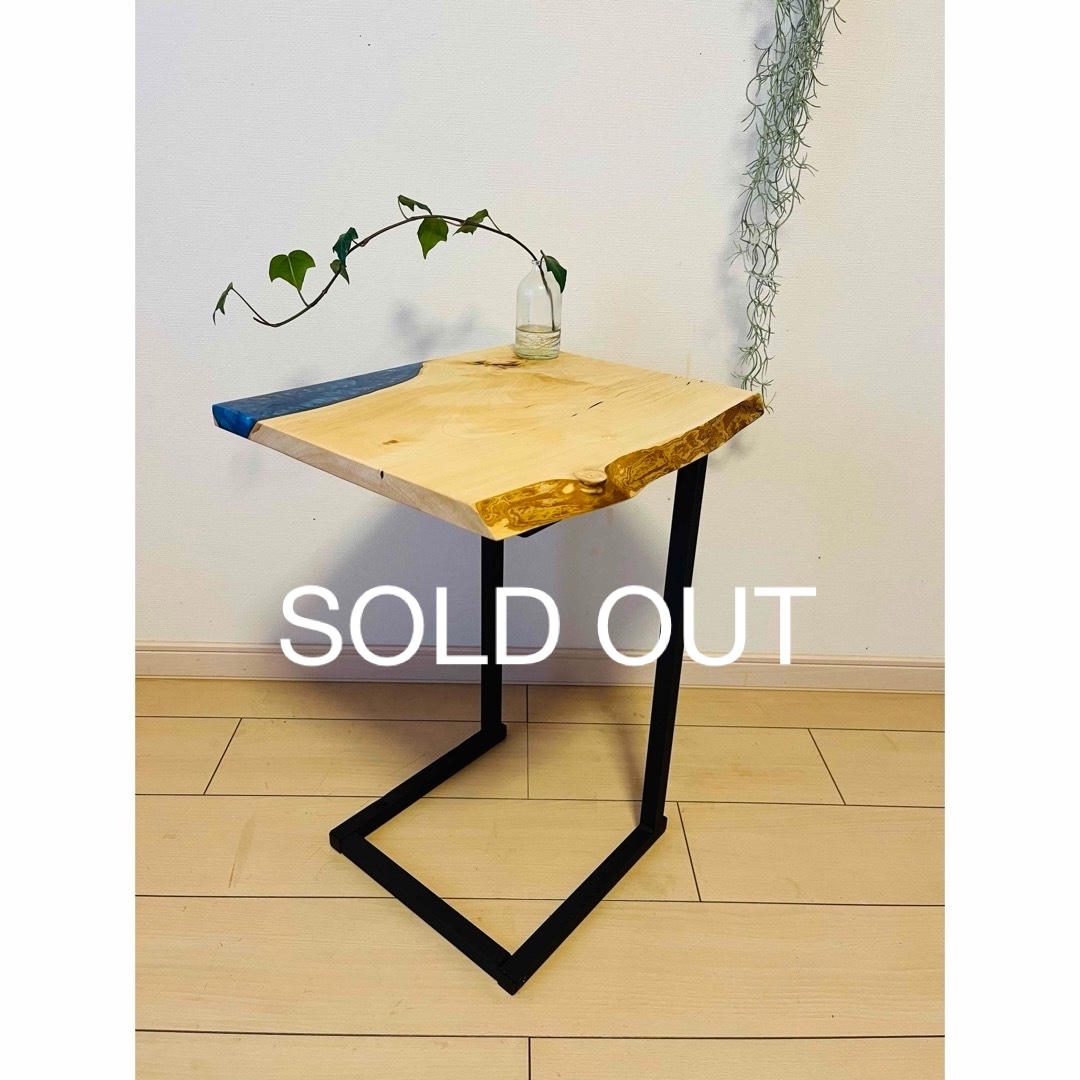 ショップ 栃 サイドテーブル ソファテーブル コーヒーテーブル レジン