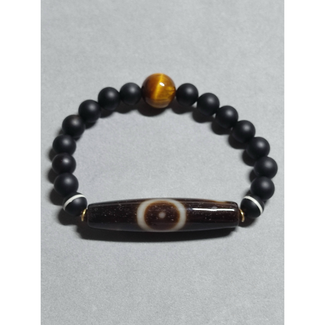 チベットジービーズ 西蔵天珠特殊龍三眼天珠(星)師珠タイガーアイズ