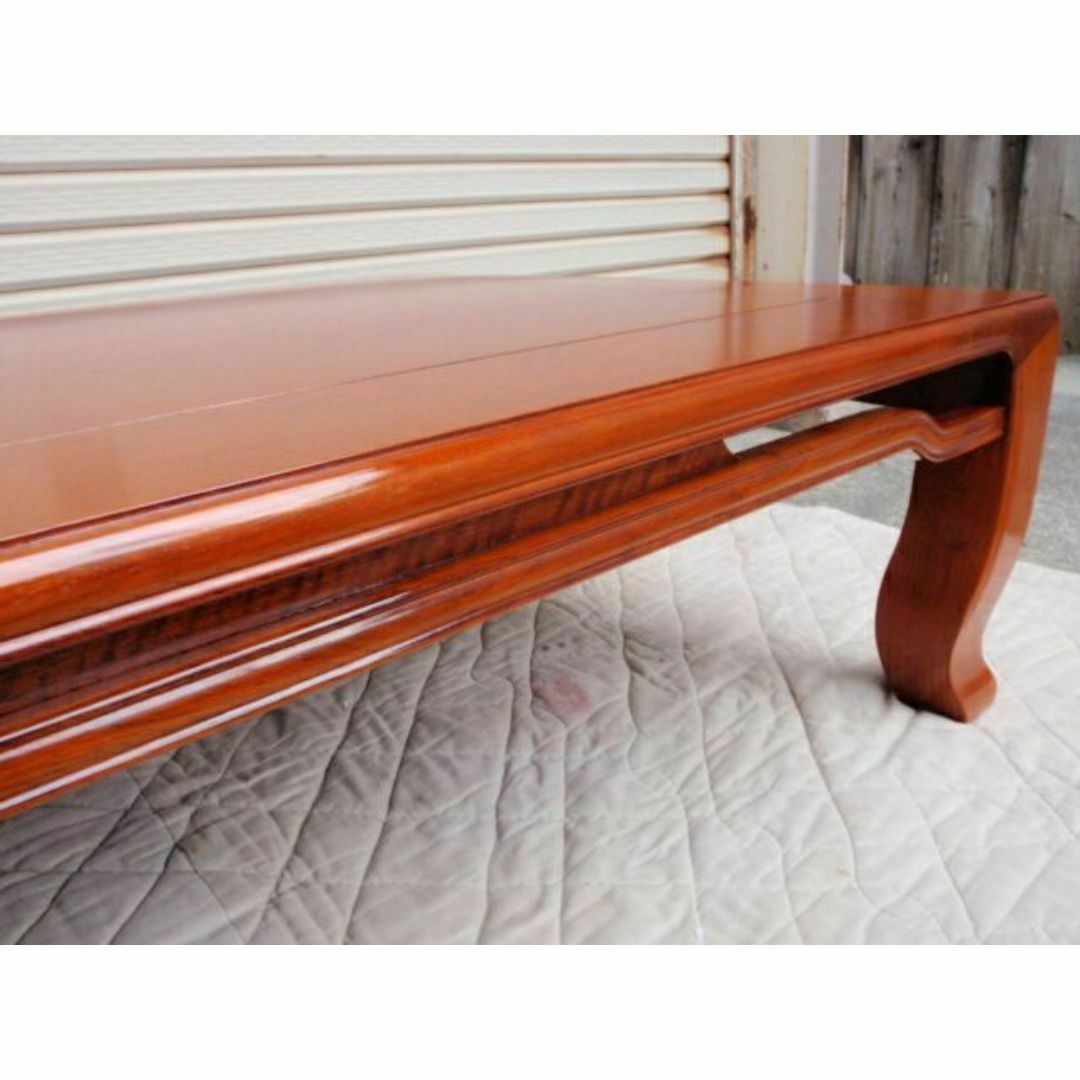 新品♪4尺(120巾) 花梨無垢 一重ヌキ入り 高級座卓 座敷机 唐木ちゃぶ台