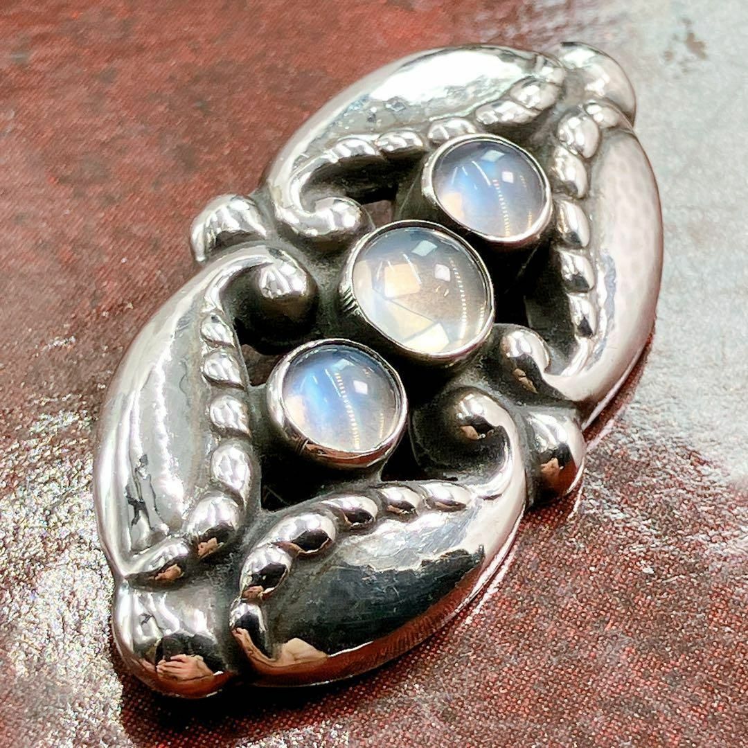 美品✨ジョージジェンセン ブローチ ムーンストーン 156 シルバー925