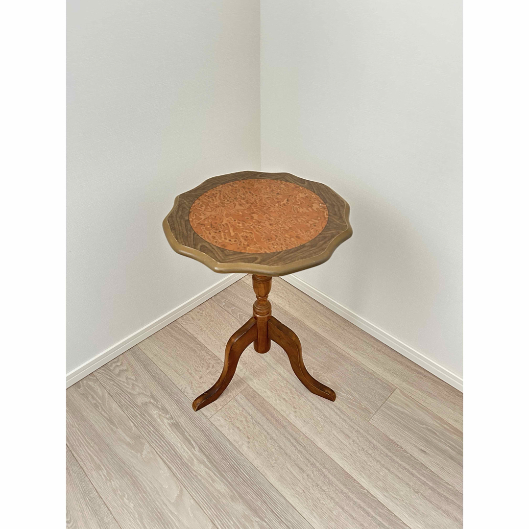 象嵌細工 おしゃれヨーロピアン風アンティーク猫脚木製サイドテーブル✨