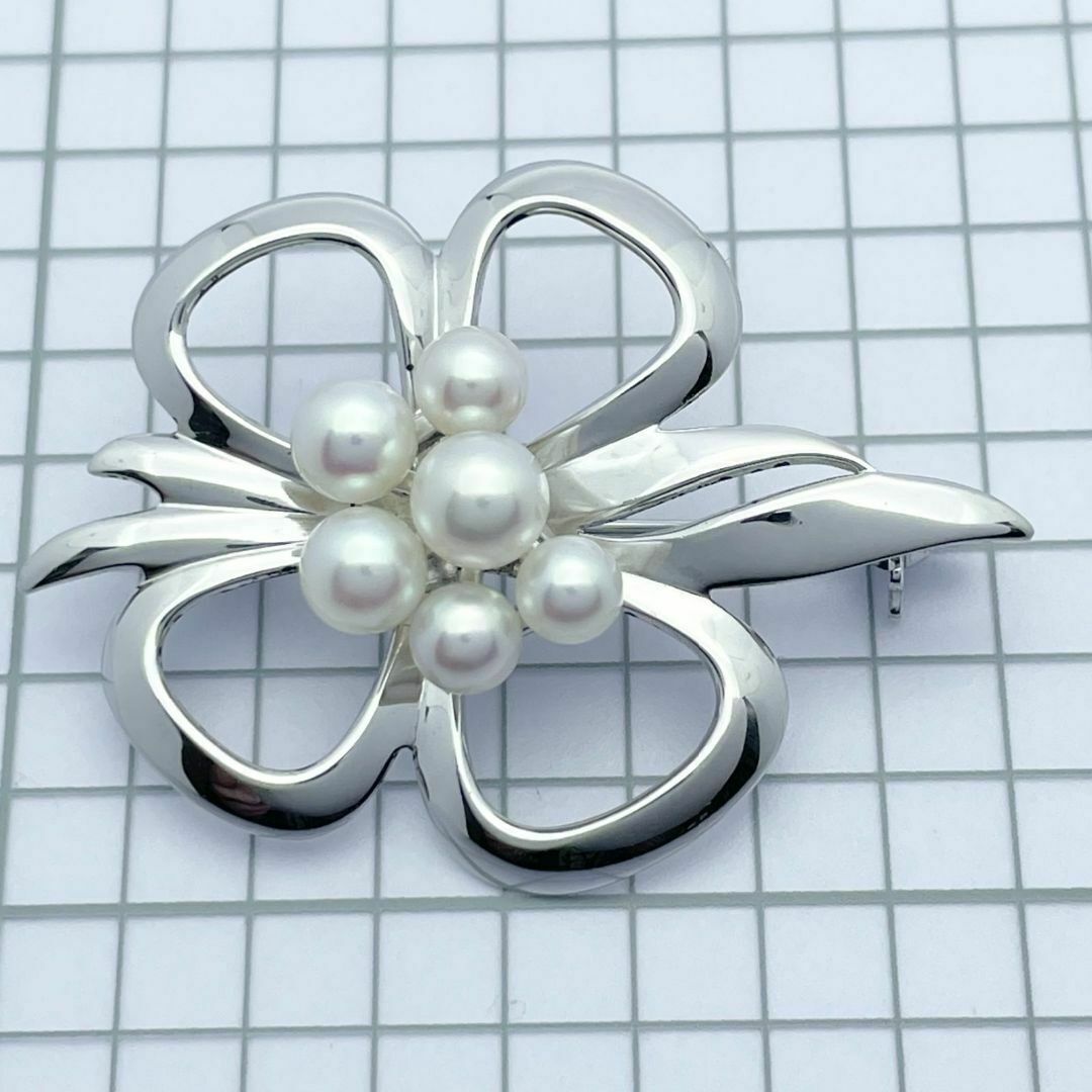 MIKIMOTO ミキモト SV リーフ あこや真珠ブローチ パール 本真珠 楽天