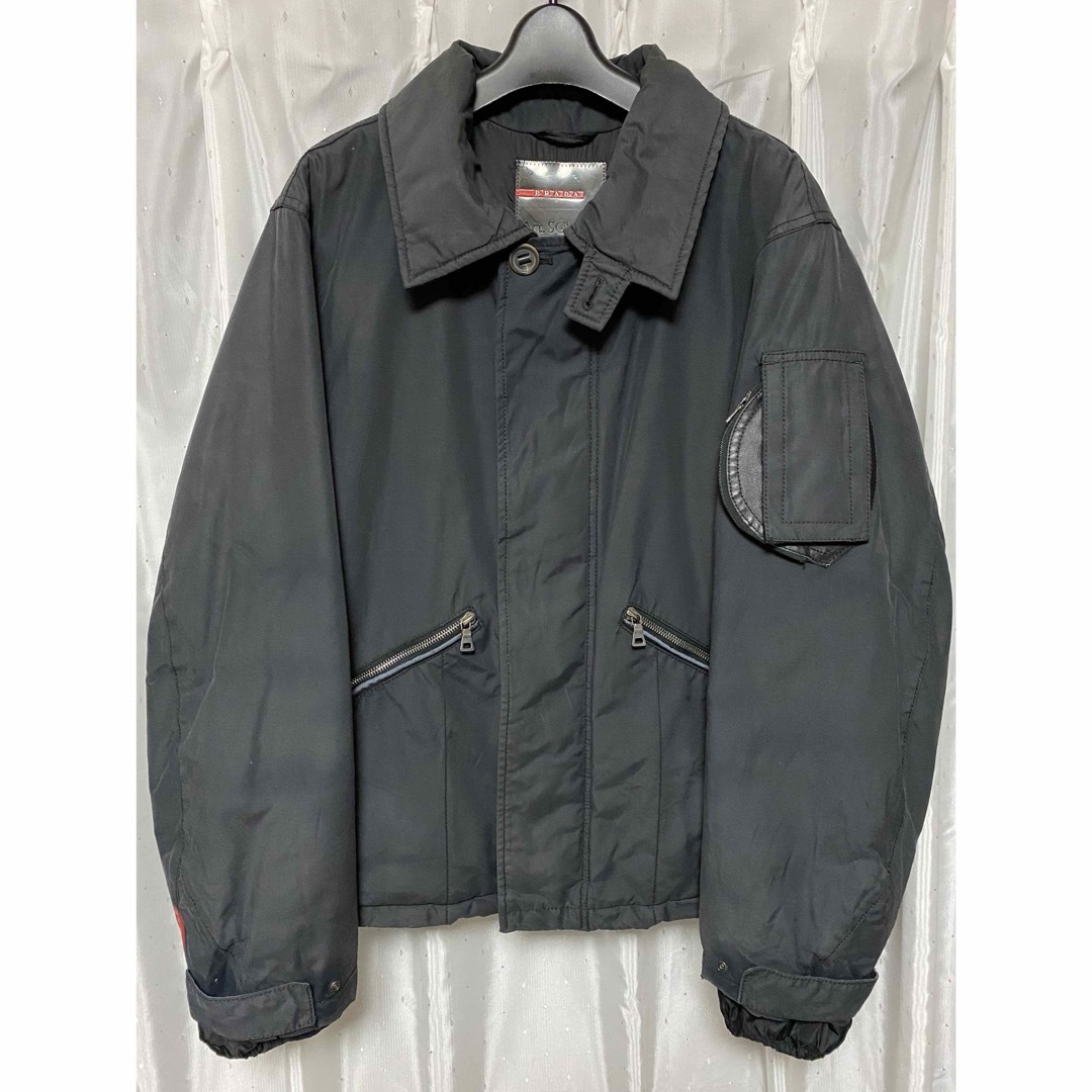 PRADA - PRADA SPORT 00s ブルゾン レザー装飾 ブラックの通販 by