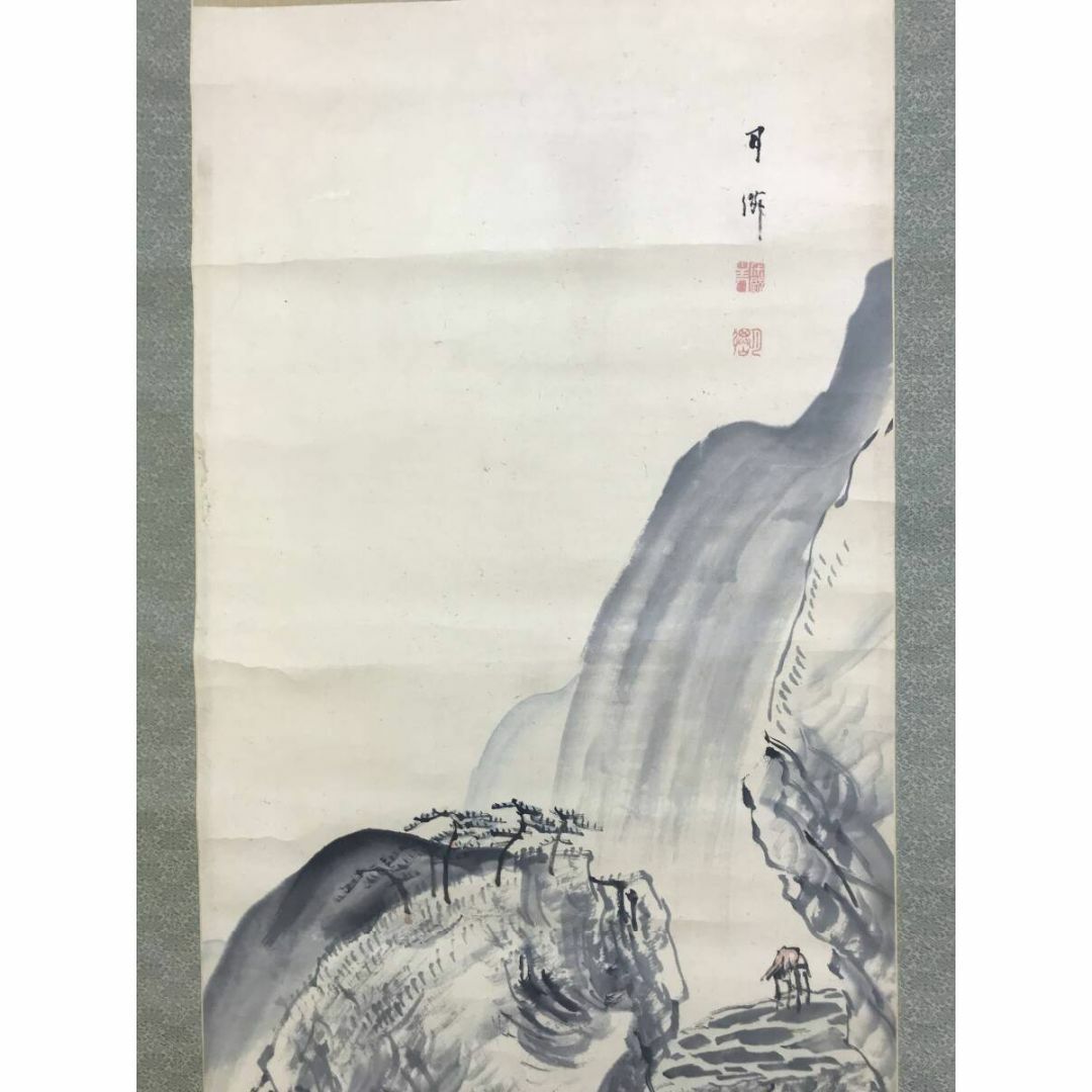 真作/僧月僊/山水人物図/山水図/掛軸☆宝船☆AH-591