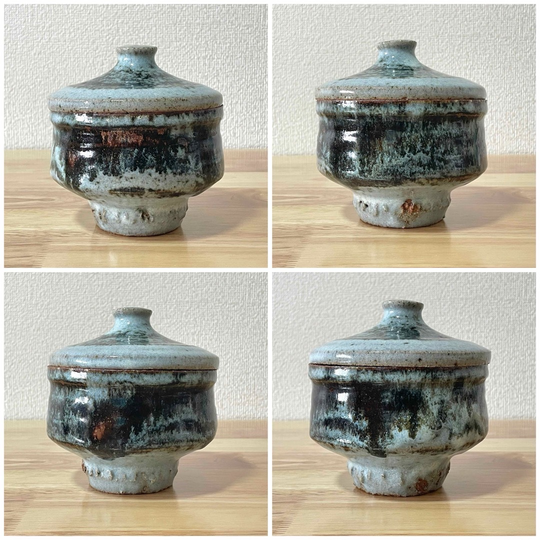 民藝 ふたもの 蓋物 合子 盒子 海鼠釉 検）濱田庄司 河井寛次郎 益子焼