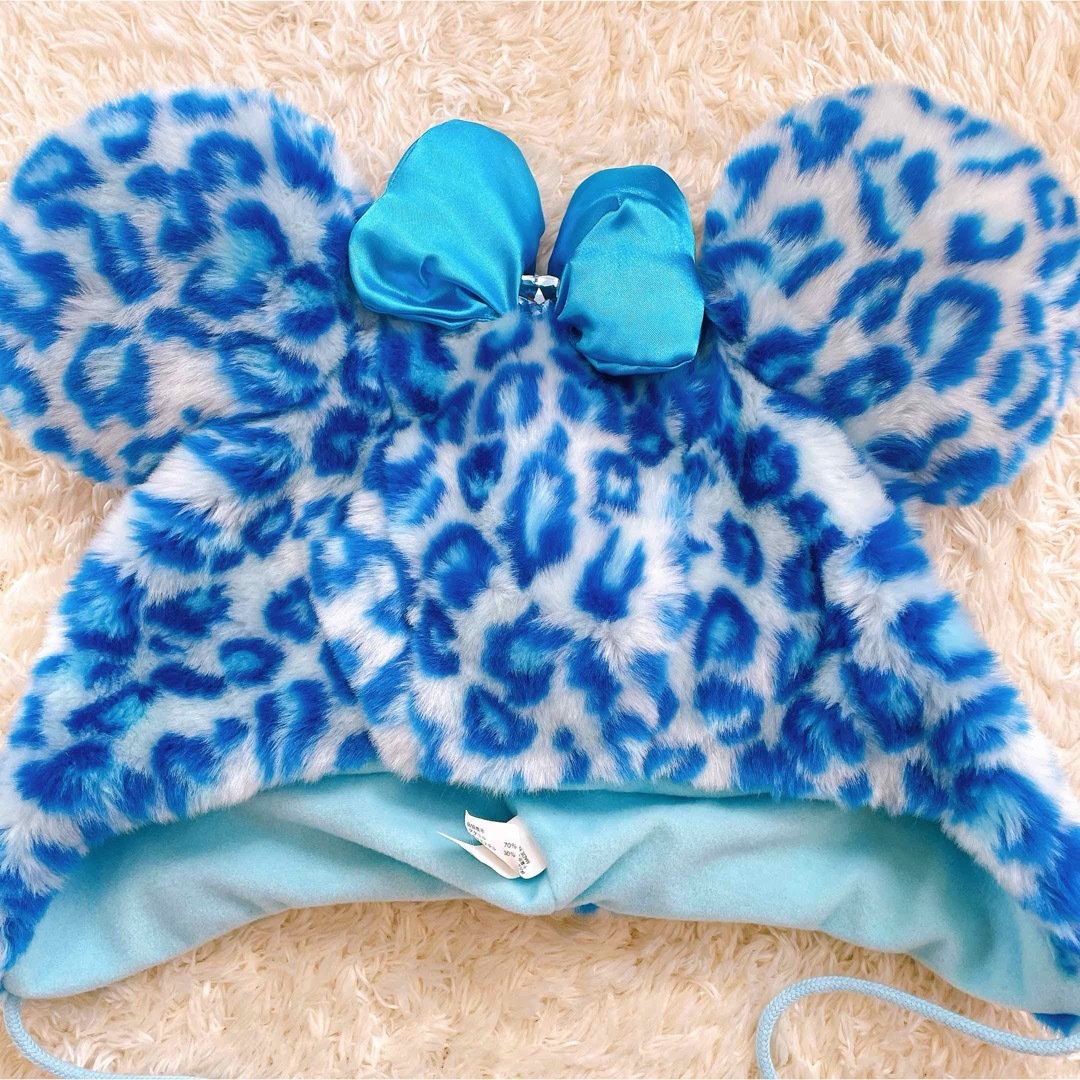 東京ディズニーリゾート ヒョウ柄帽子 青 ブルー 東京ディズニー