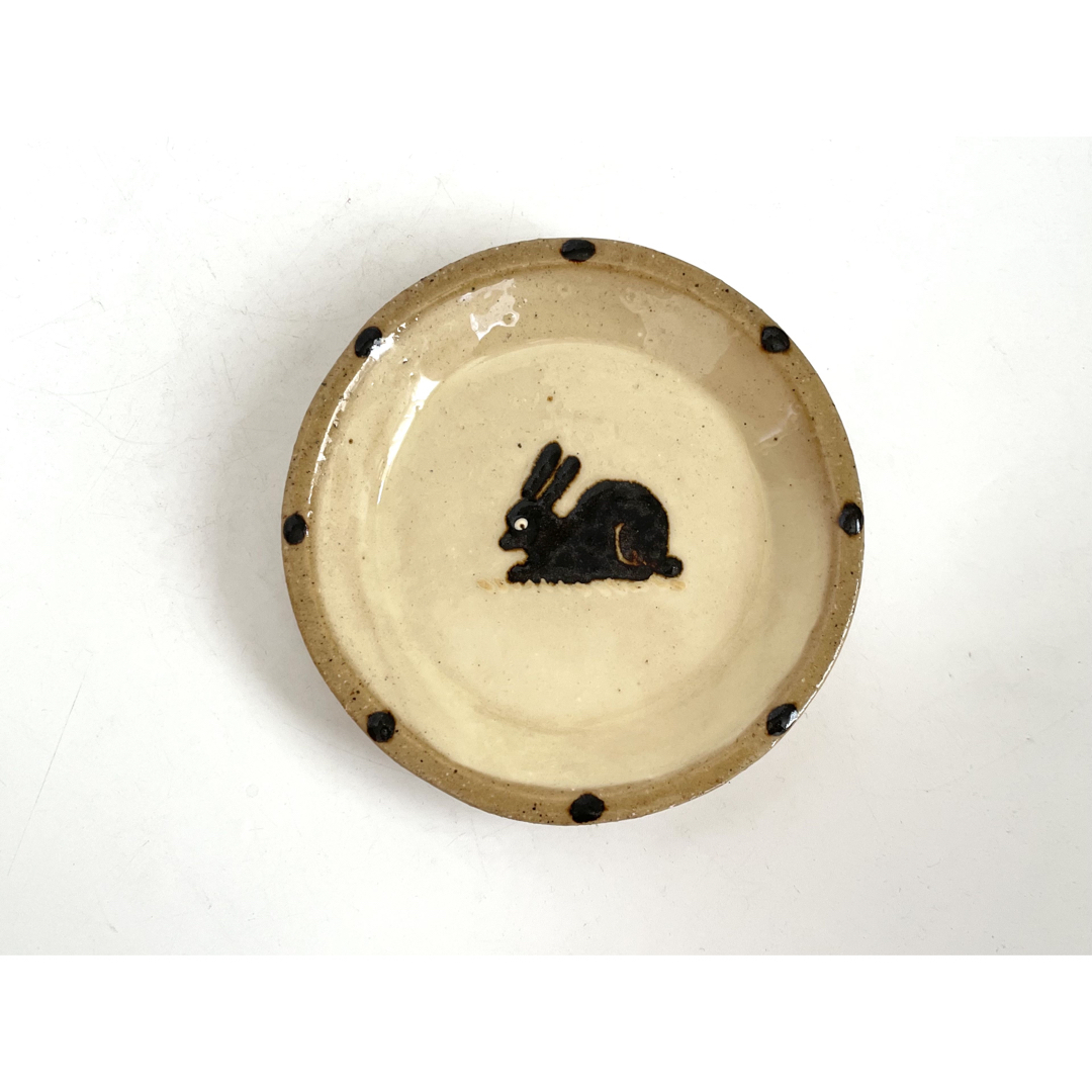 陶芸家 作家物 船木研児 舩木 研兒 うさぎ 丸皿 布志名焼 出雲 民芸