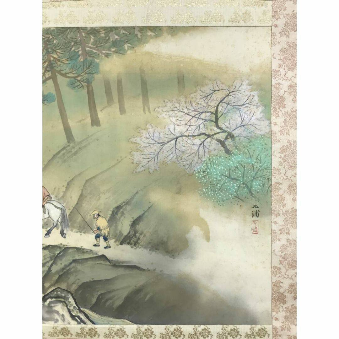 模写/梅里/北畠顕信卿鳥海山祈願之図/双幅/布袋屋掛軸HE-274 模写/梅里