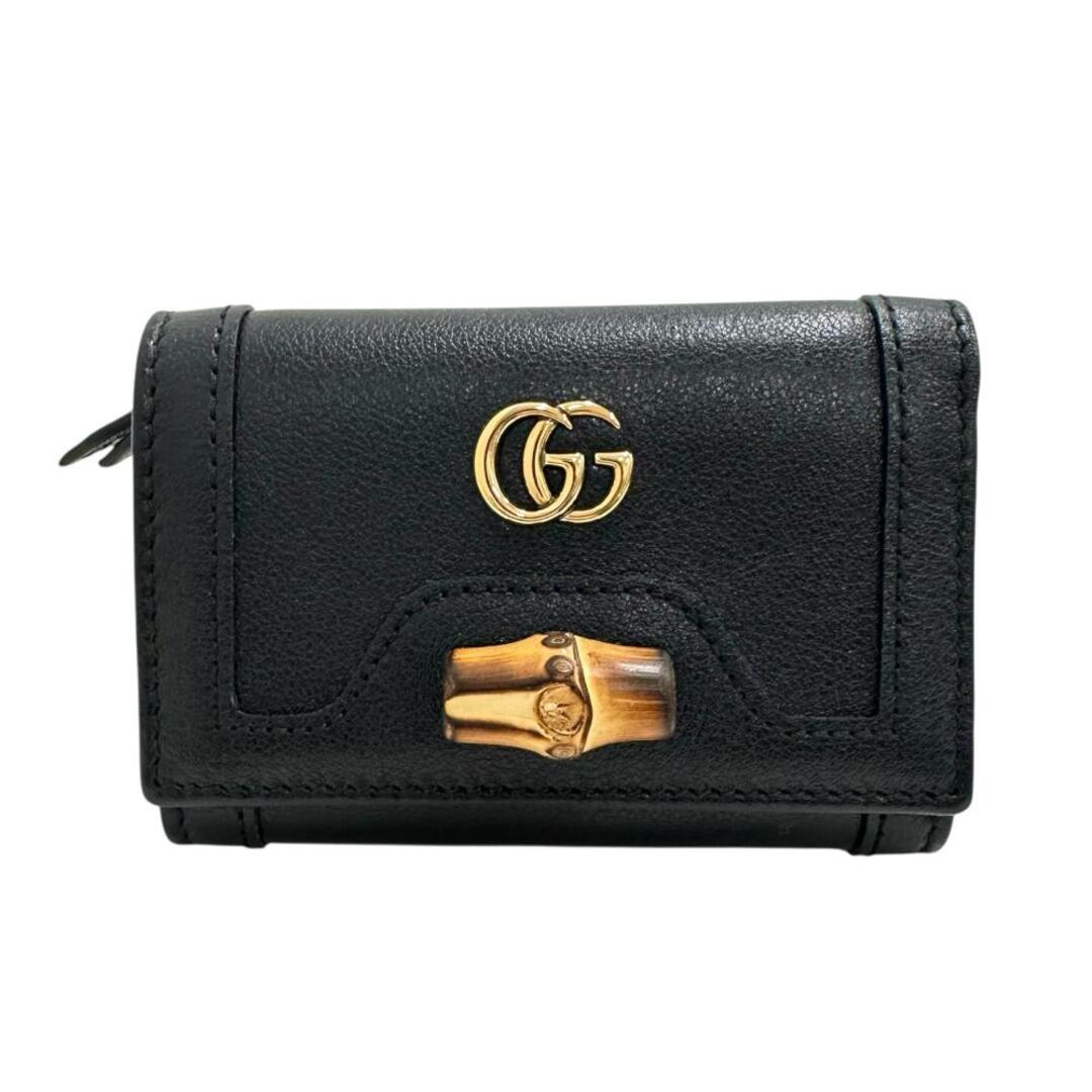 GUCCI - グッチ 三つ折り財布 ダイアナ バンブー コンパクトウォレット