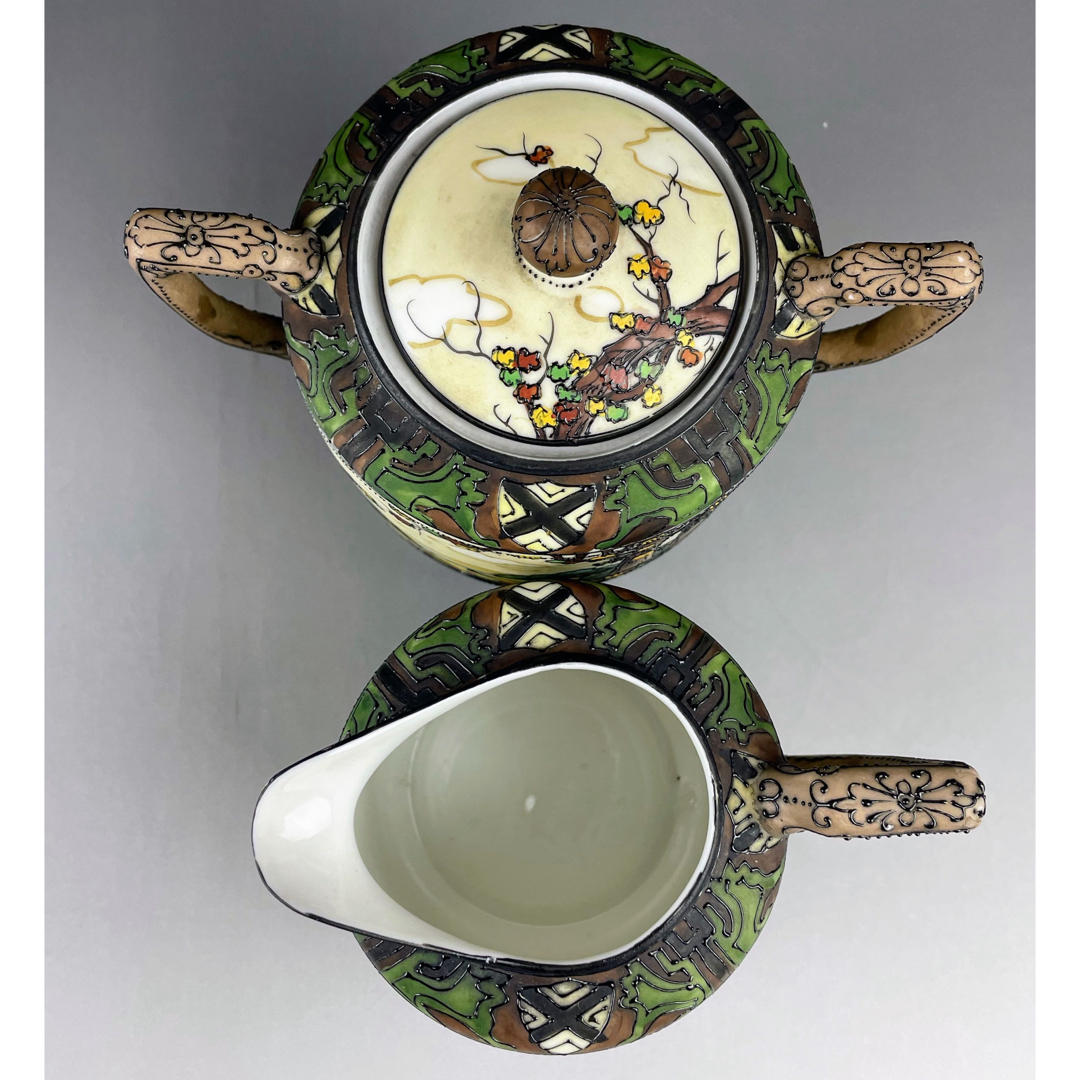 オールドノリタケ ウッドランド シュガーボウル クリーマー 一陳盛り