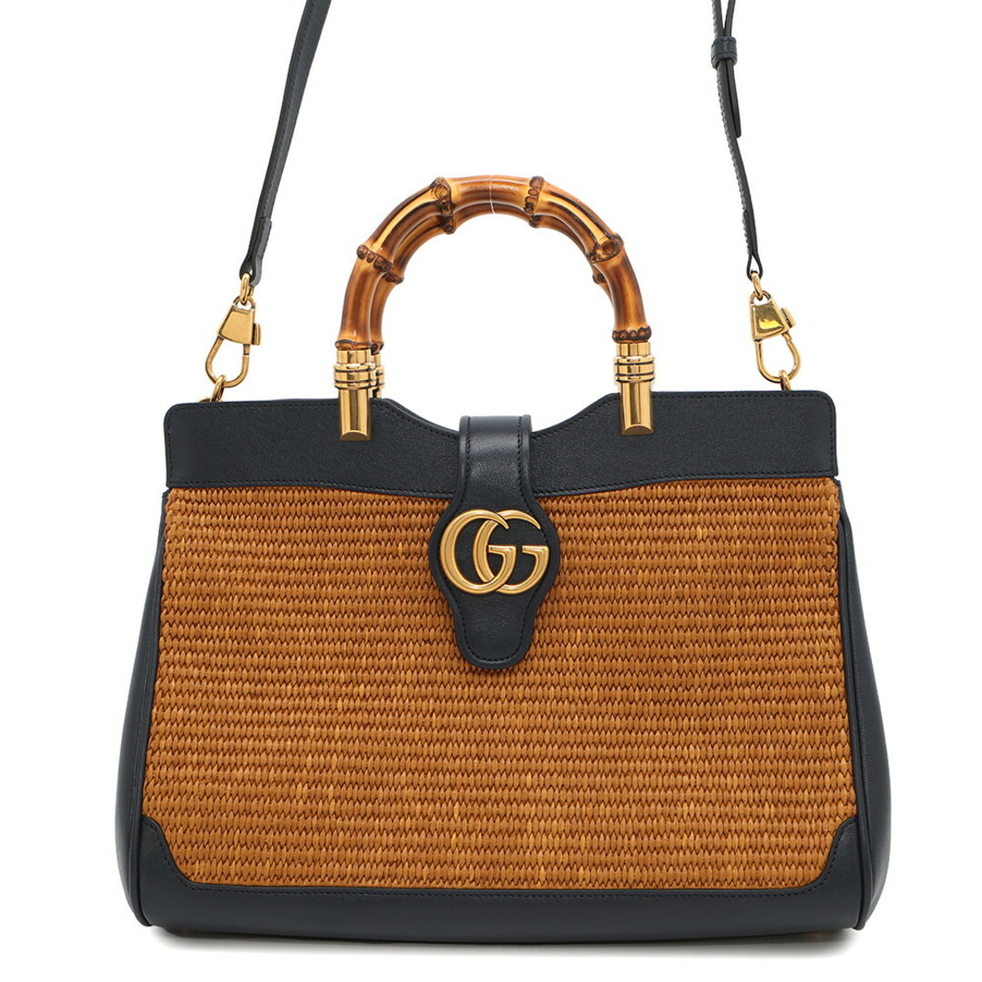 GUCCI グッチ バンブー トップハンドル 2WAYレザーハンドバッグ 000