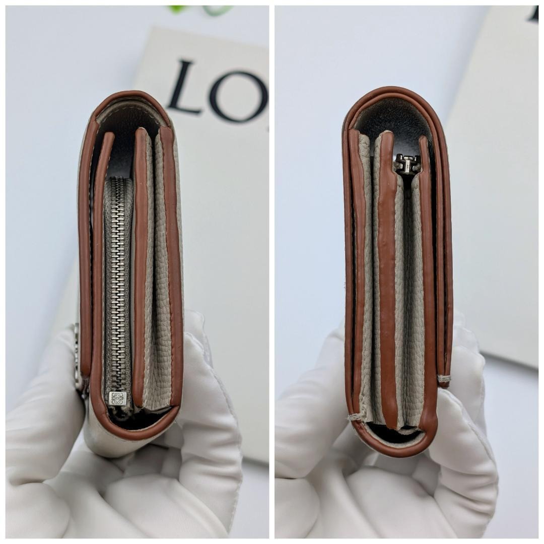 ロエベ 二つ折り財布 アナグラム コンパクト フラップウォレット