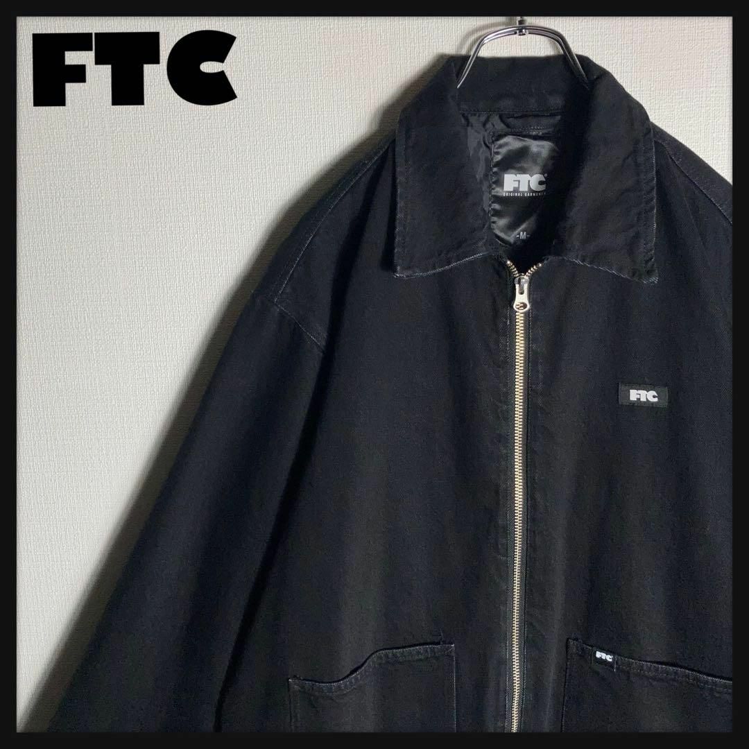FTC ジップブルゾン ジャケット ワンポイントロゴ 黒 M