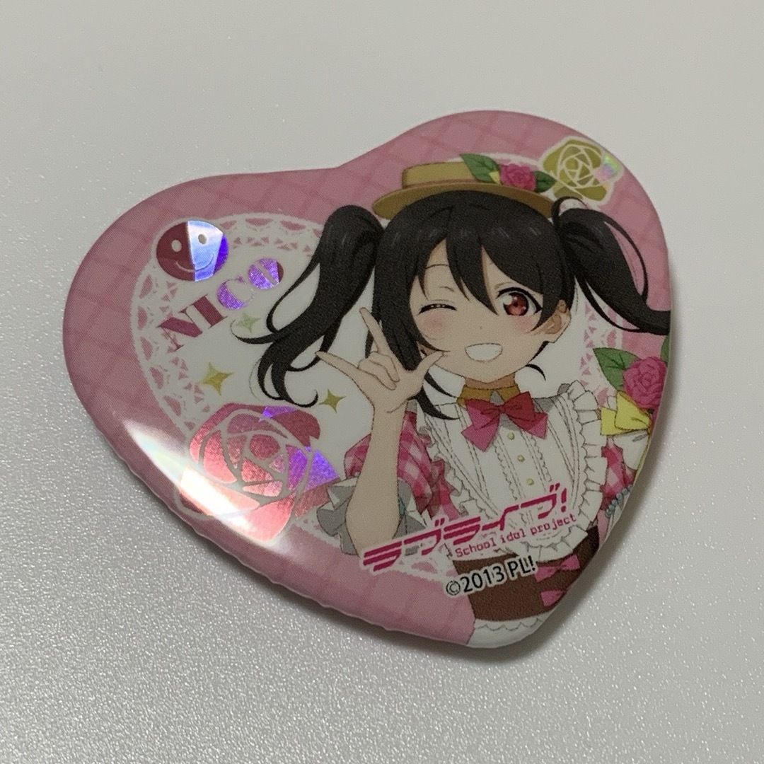 ラブライブ！ 矢澤にこ GiGO 15周年記念 ホログラムハート缶バッジ