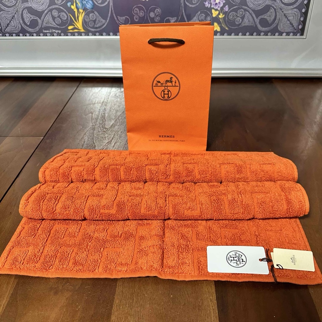 HERMES エルメス バスマット&バスミトン セット HERMES エルメス
