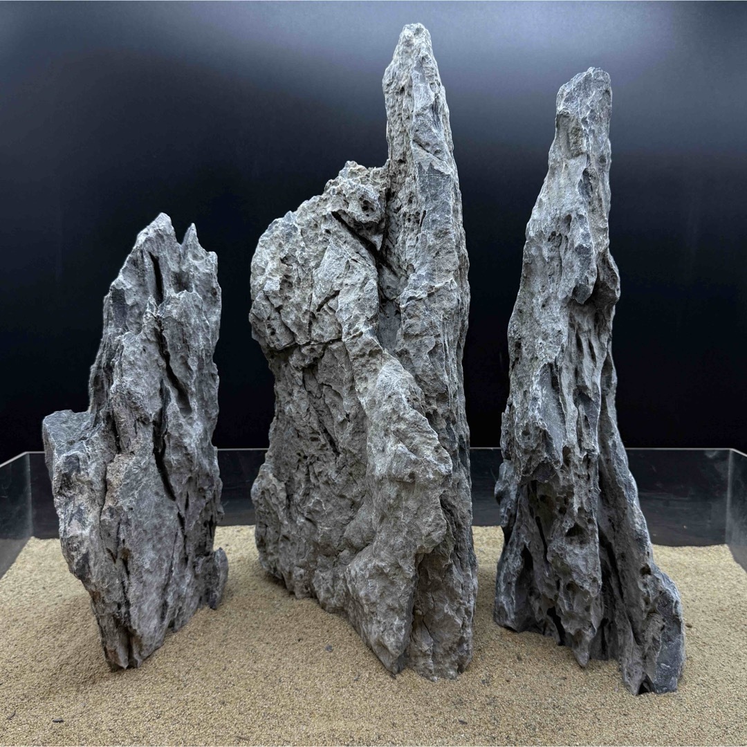 MSS-6912 特大青龍石3点セット 龍王石 竜王石 アクアリウム