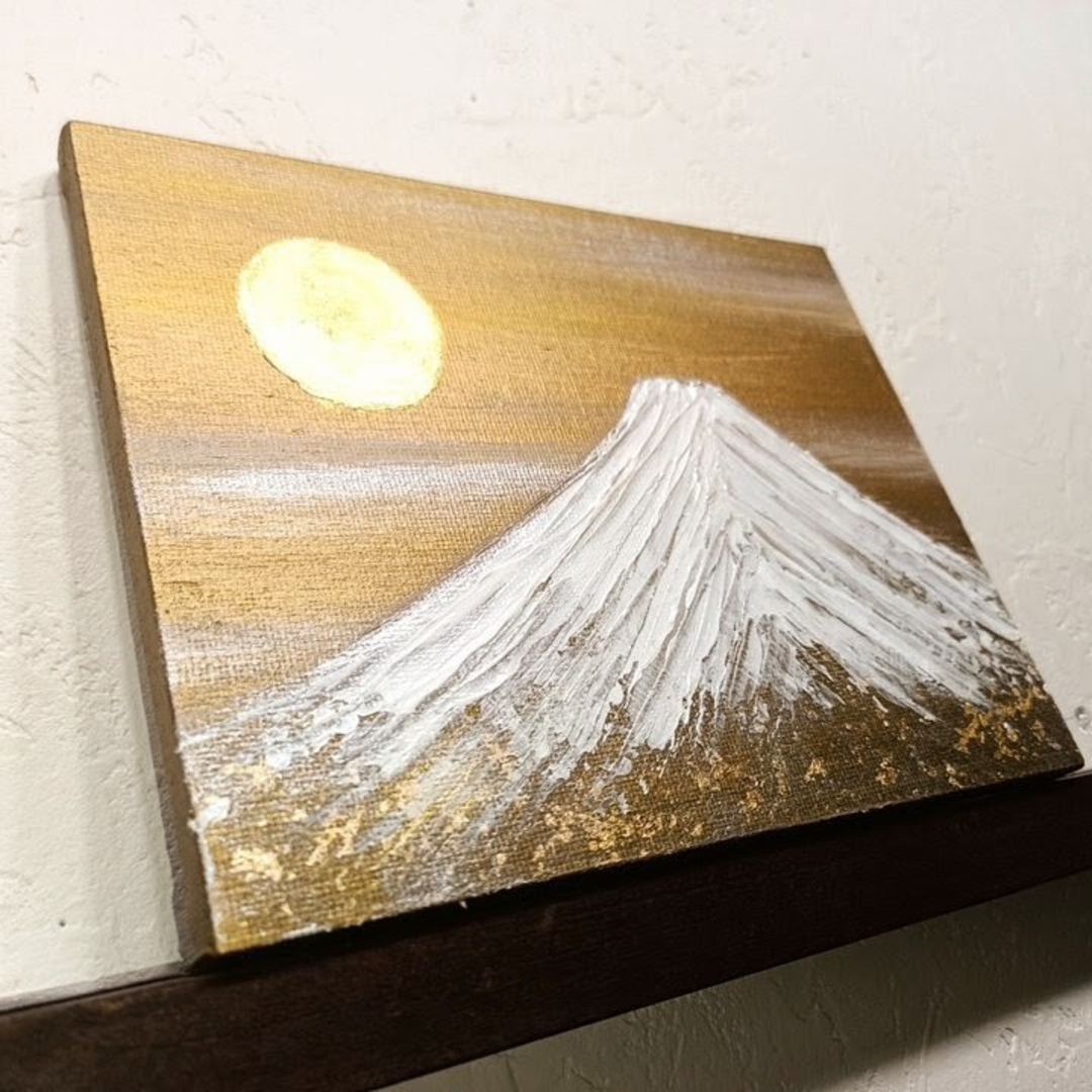 風水開運絵画＊霊峰 白富士~金箔白霞~全体運金運
