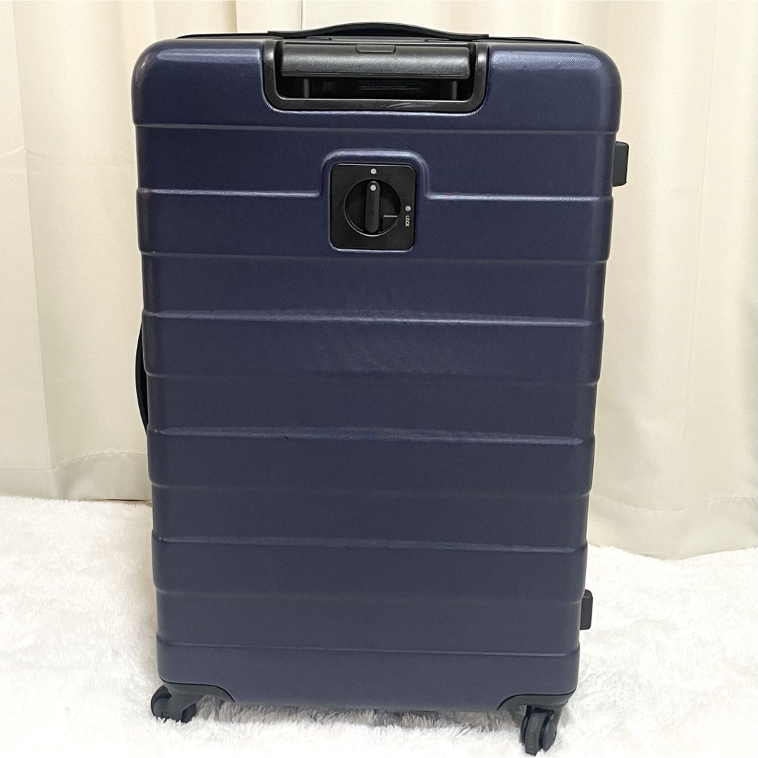 美品】無印良品 キャリーケース 85L 4輪 ネイビー ストッパー付き 廃盤
