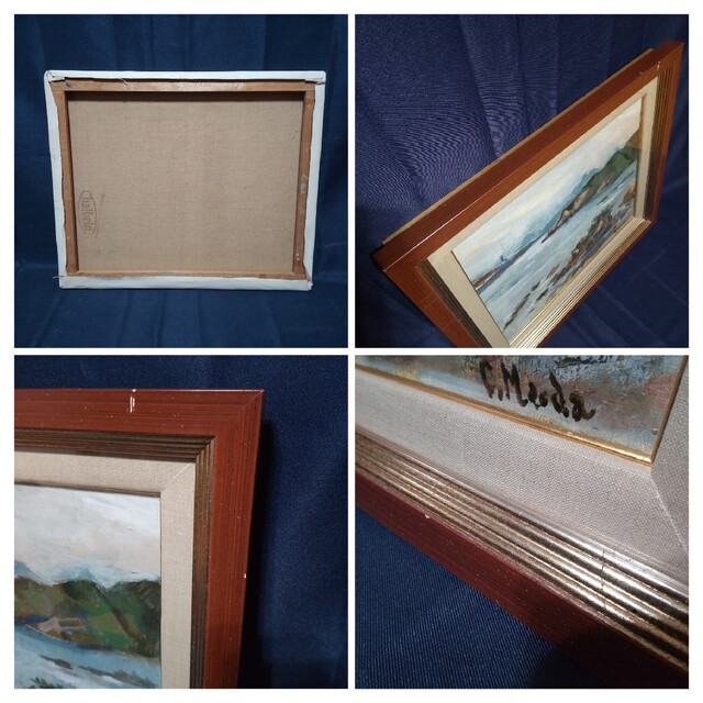 283 絵画 油彩 油絵 風景画 作者不明 額装 額縁付き 283 絵画油彩油絵