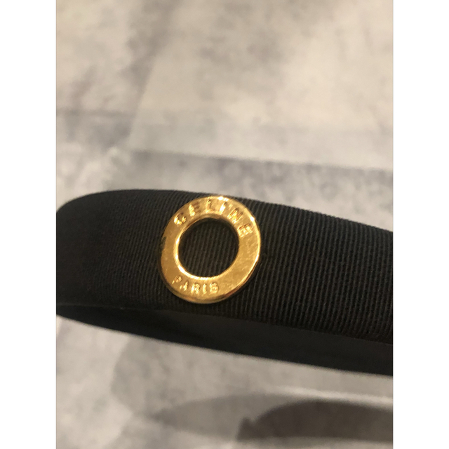 CELINE カチューシャ サークルロゴ ブラック フランス製 CELINE