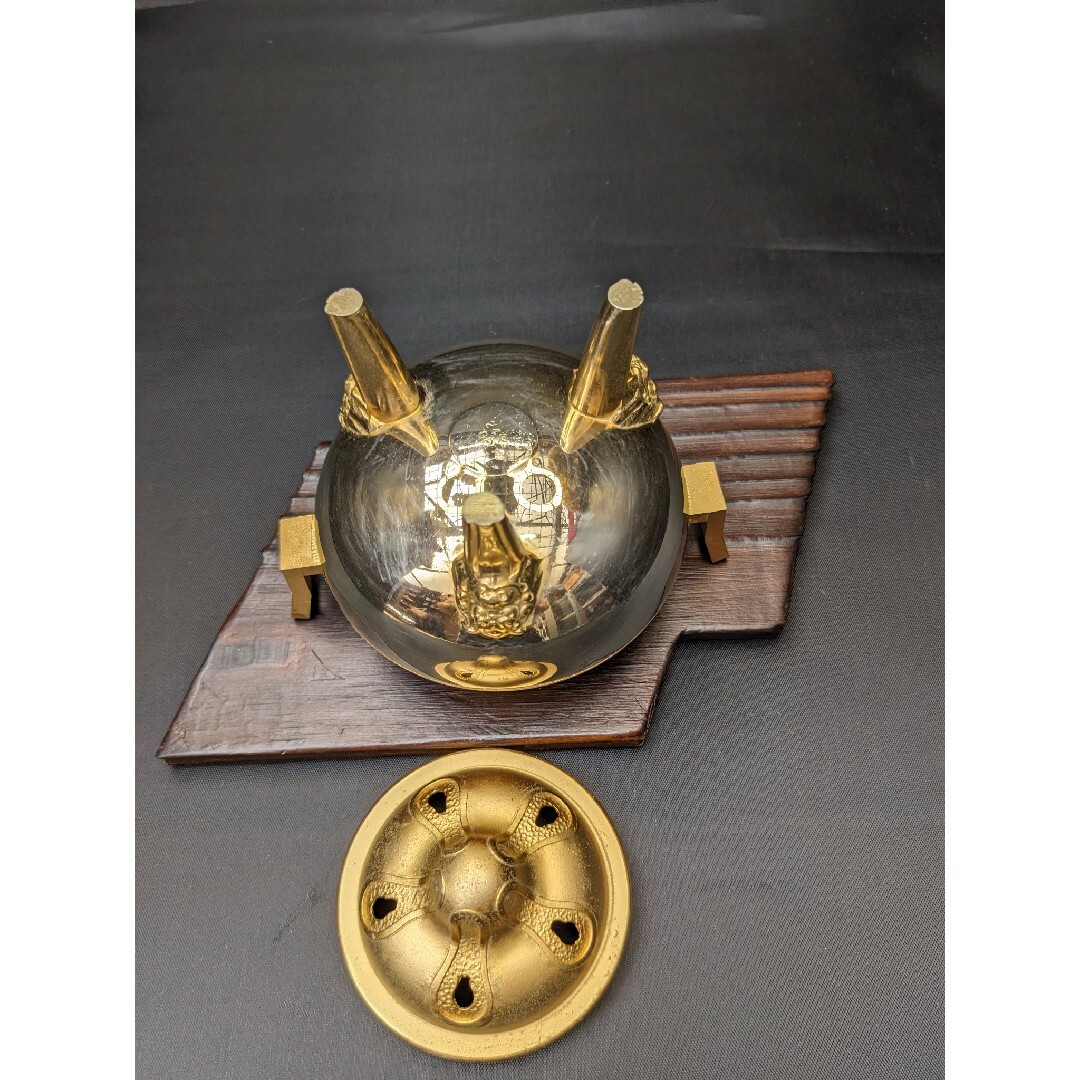 2252 24KGP金メッキ香炉 昭和レトロ 金メッキ 香炉 24KGP お香 仏壇