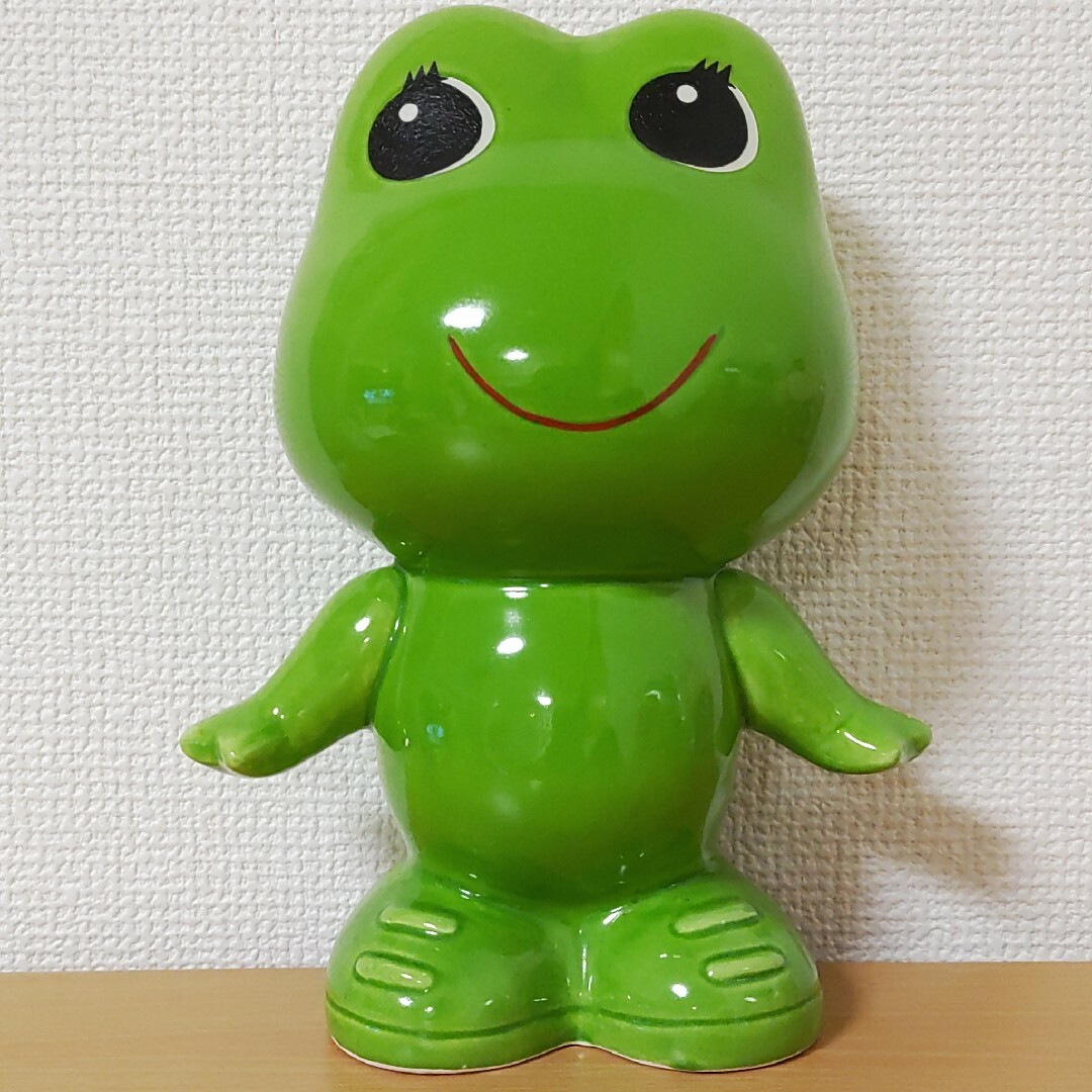 極希少 昭和30年代◇コーワ（興和）パイプをくわえる木製首振りカエル コロ