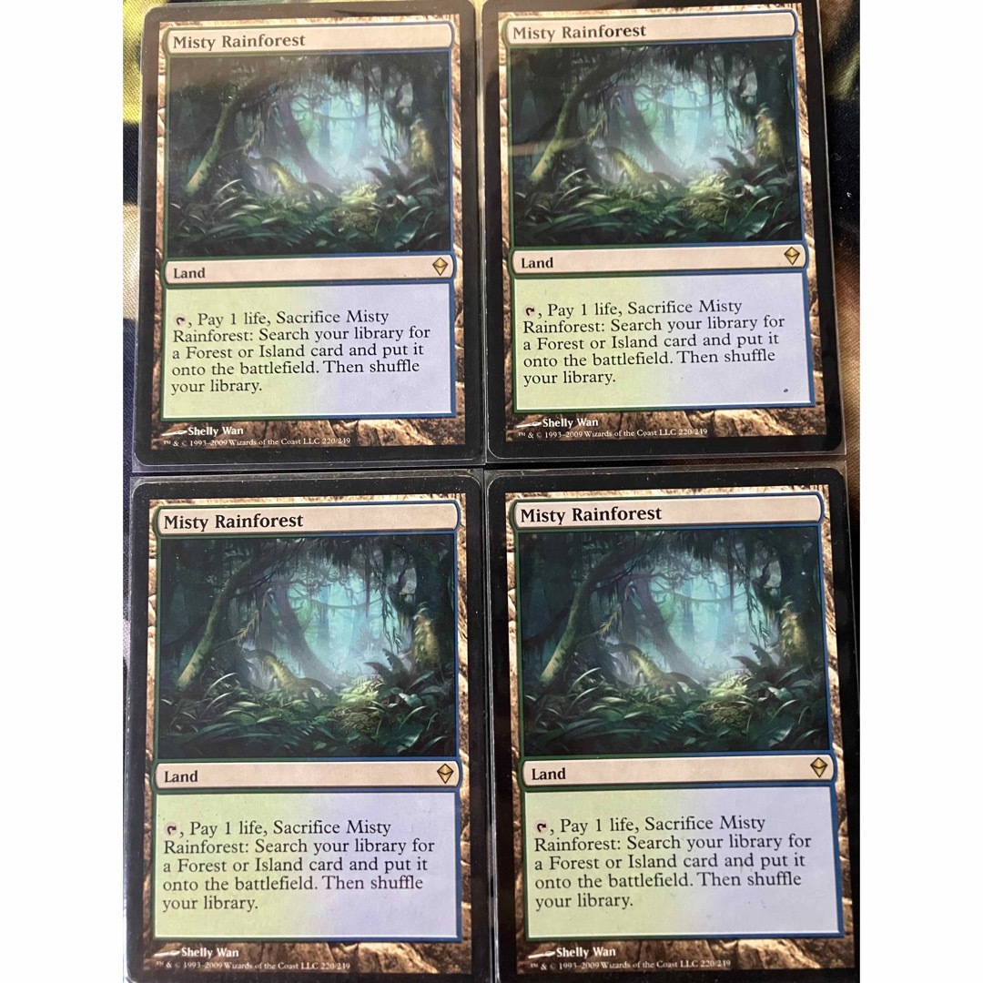 MTG 霧深い雨林 ZEN英 サインド4枚 霧深い雨林 ZNE 4枚セット 日 霧