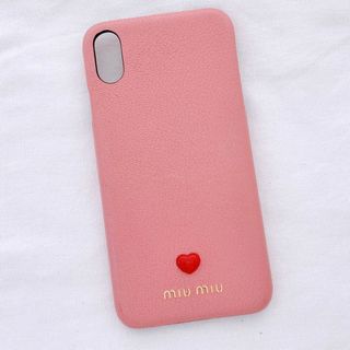 正規 MIUMIU miumiuiPhoneX XSカバー 色 ピンク 正規 MIUMIU
