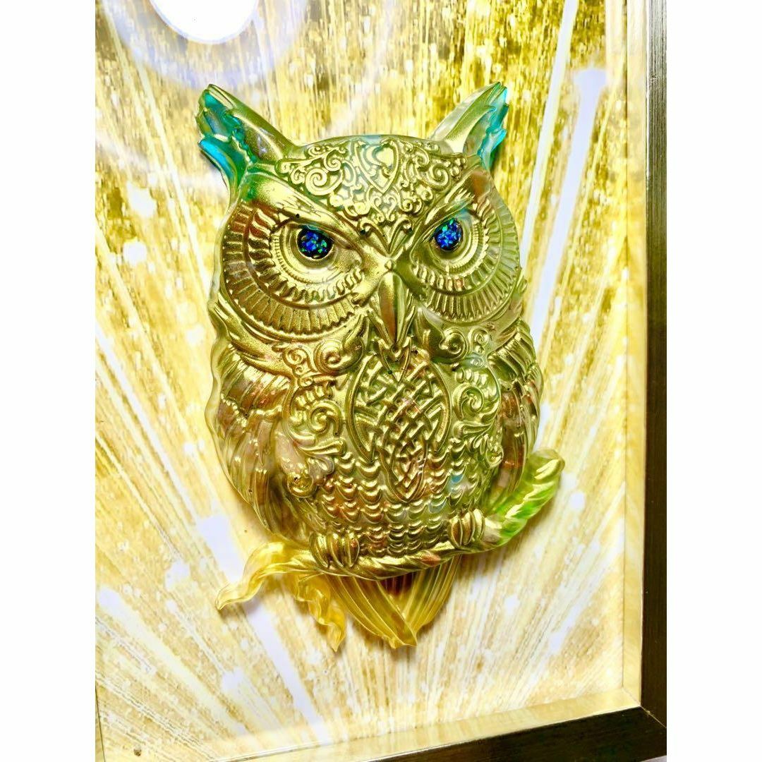 仕事運UP☆フクロウ様オルゴナイトのストラップ（願い叶えるオイル封入