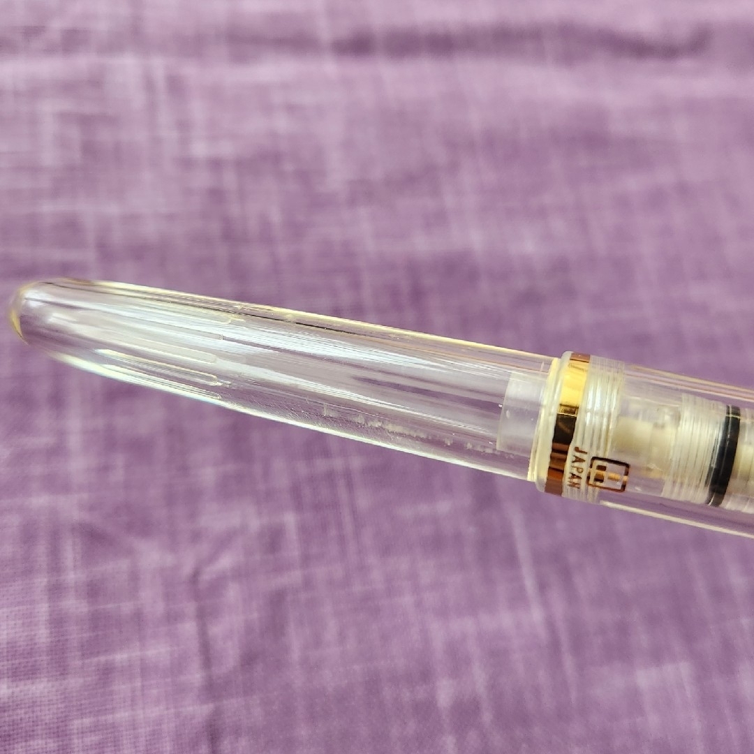 プラチナ万年筆 PLATINUM 旧型 ソフトペン スケルトン 透明軸の通販 by