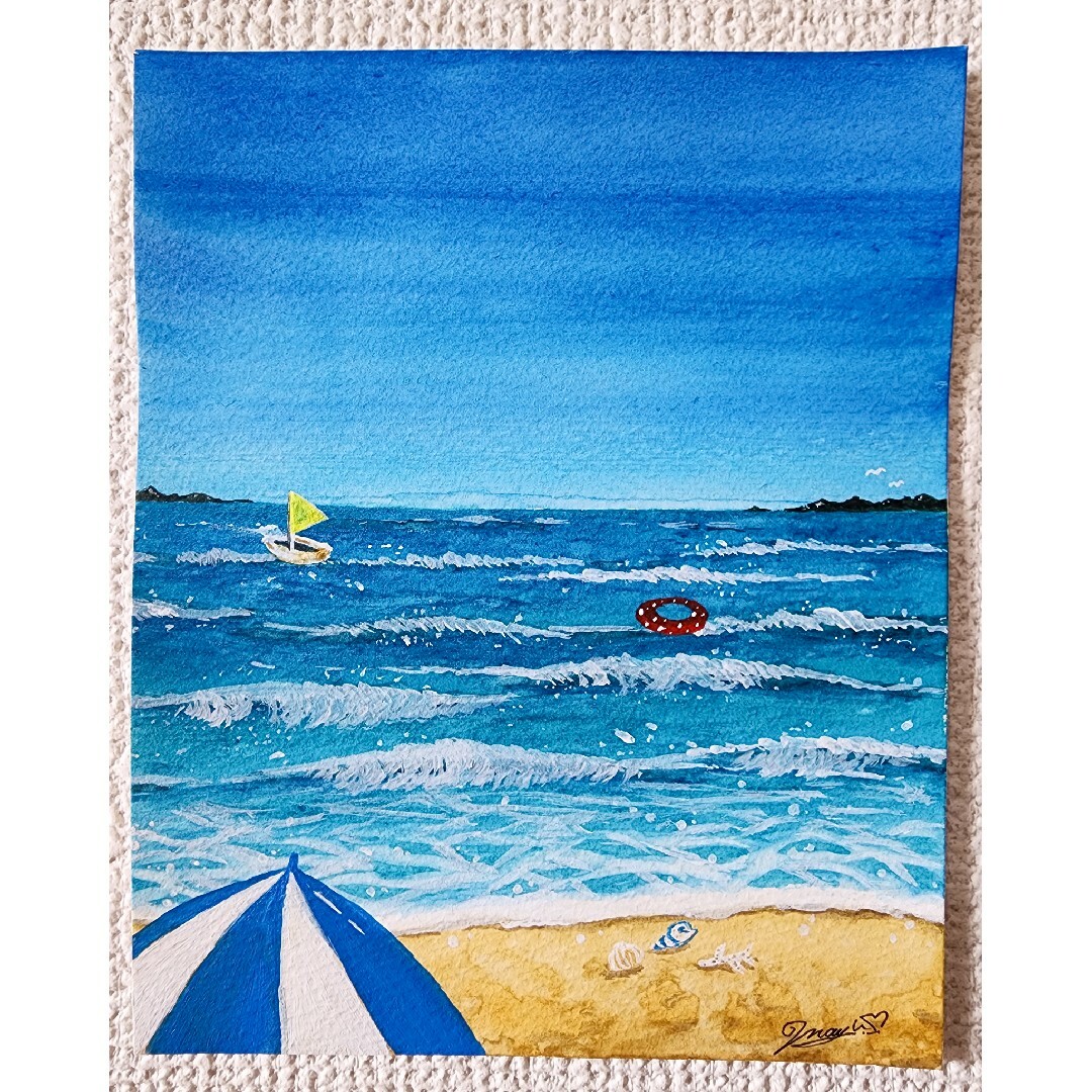 水彩画 海の絵 A must-see for watercolor beginners] How to paint