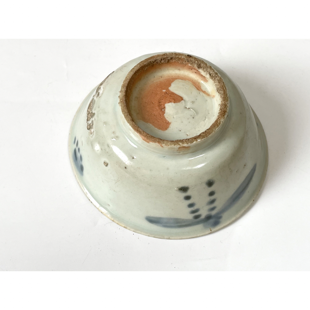 アンティーク 骨董 中国骨董 染付 海あがり 小碗 盃 カップ 古染付 明