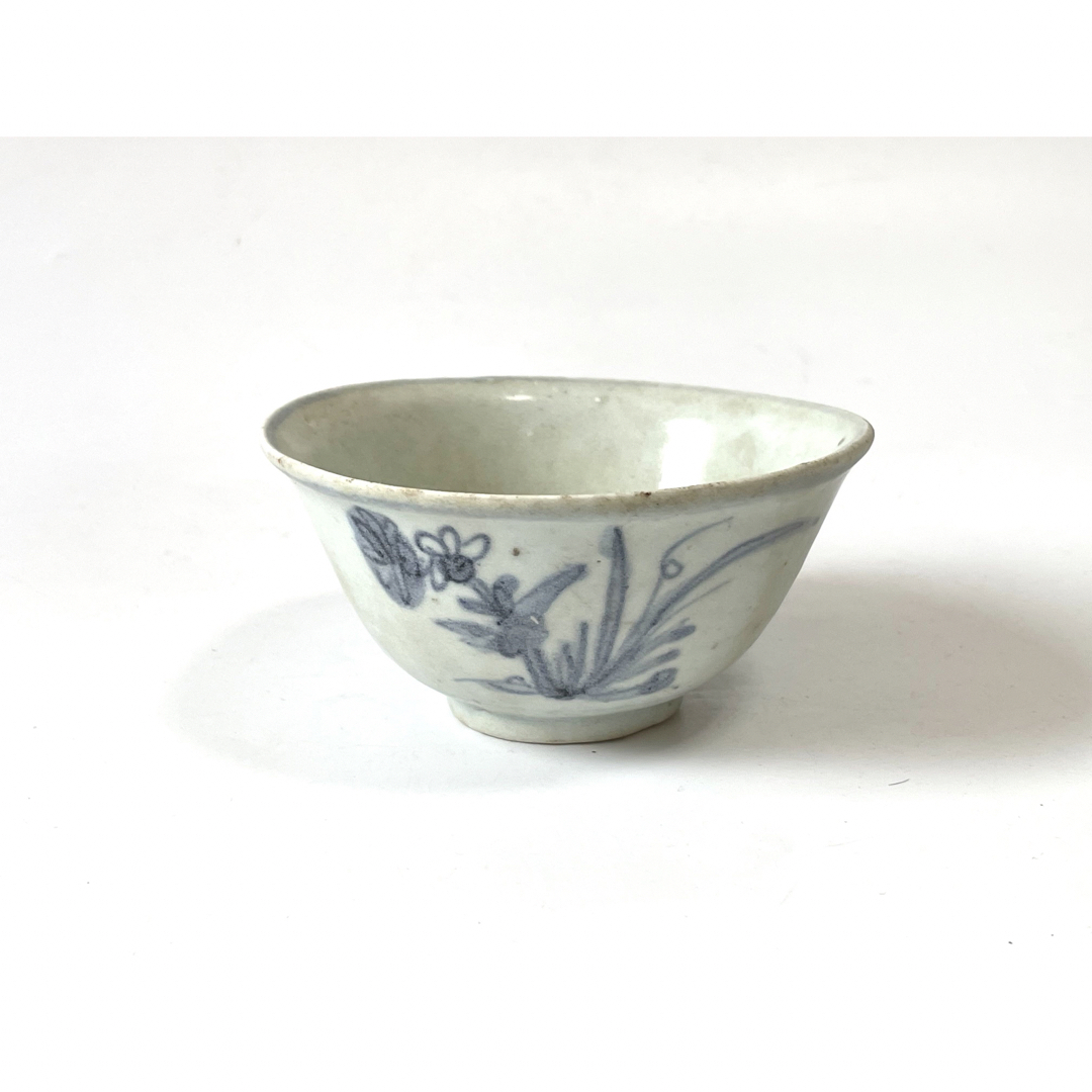 中国明朝染付お茶碗骨董 古美術品コレクション唐物江戸青磁