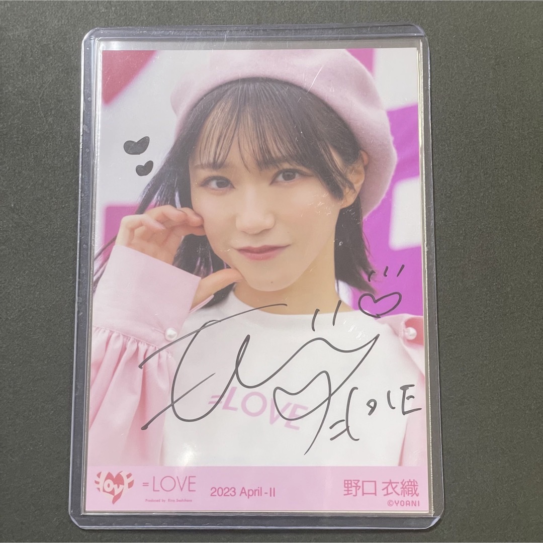 野口衣織 直筆 桜の咲く音がした 桜背景 コンプ PRESS ＝LOVE生写真