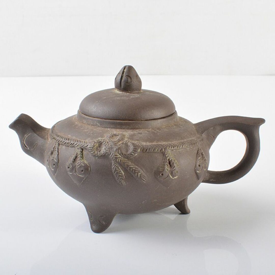 未使用】煎茶道具 中國宜興 中国宜興 朱泥急須 茶釜 茶道具 唐物