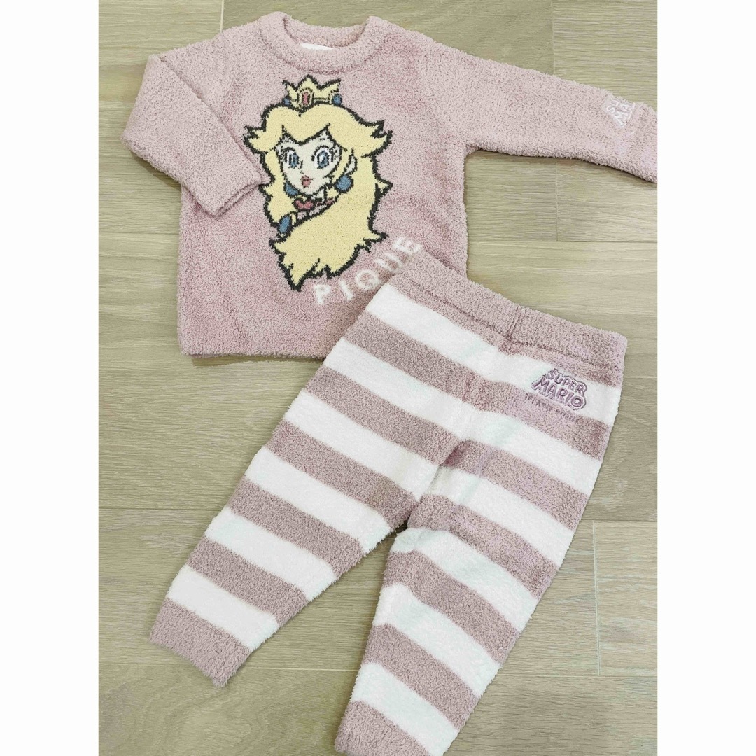 ジェラートピケ キッズ スーパーマリオ ピーチ姫 セットアップ パジャマ