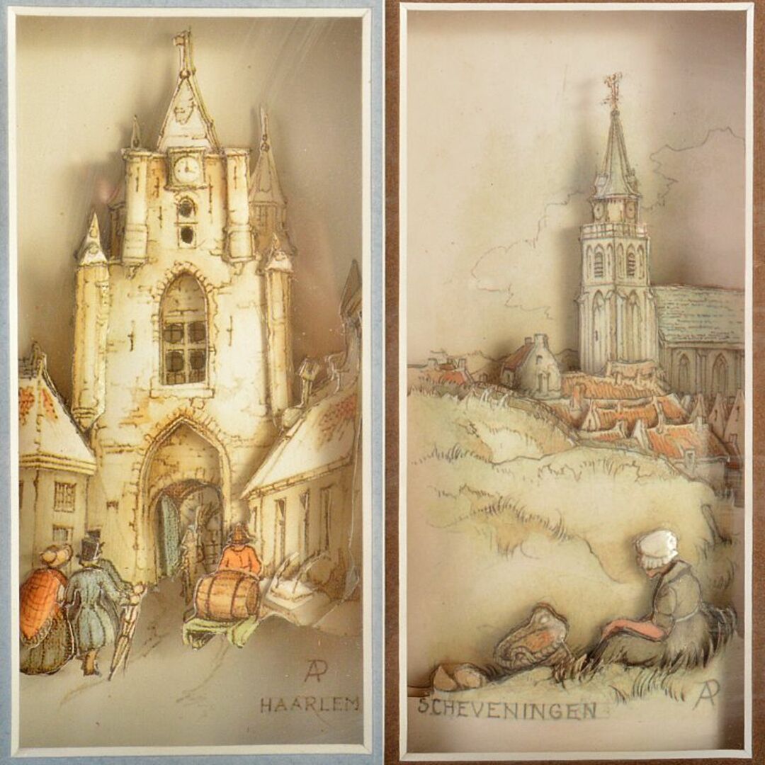 アントンペック作 シャドーボックス 3Dアート 額装 5点 M R6576Bの通販