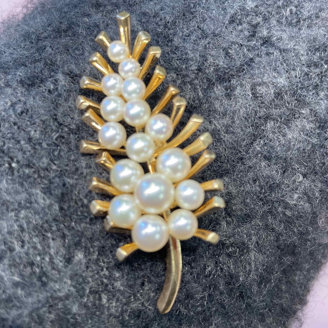 MIKIMOTO ミキモト パールブローチコサージュリーフ