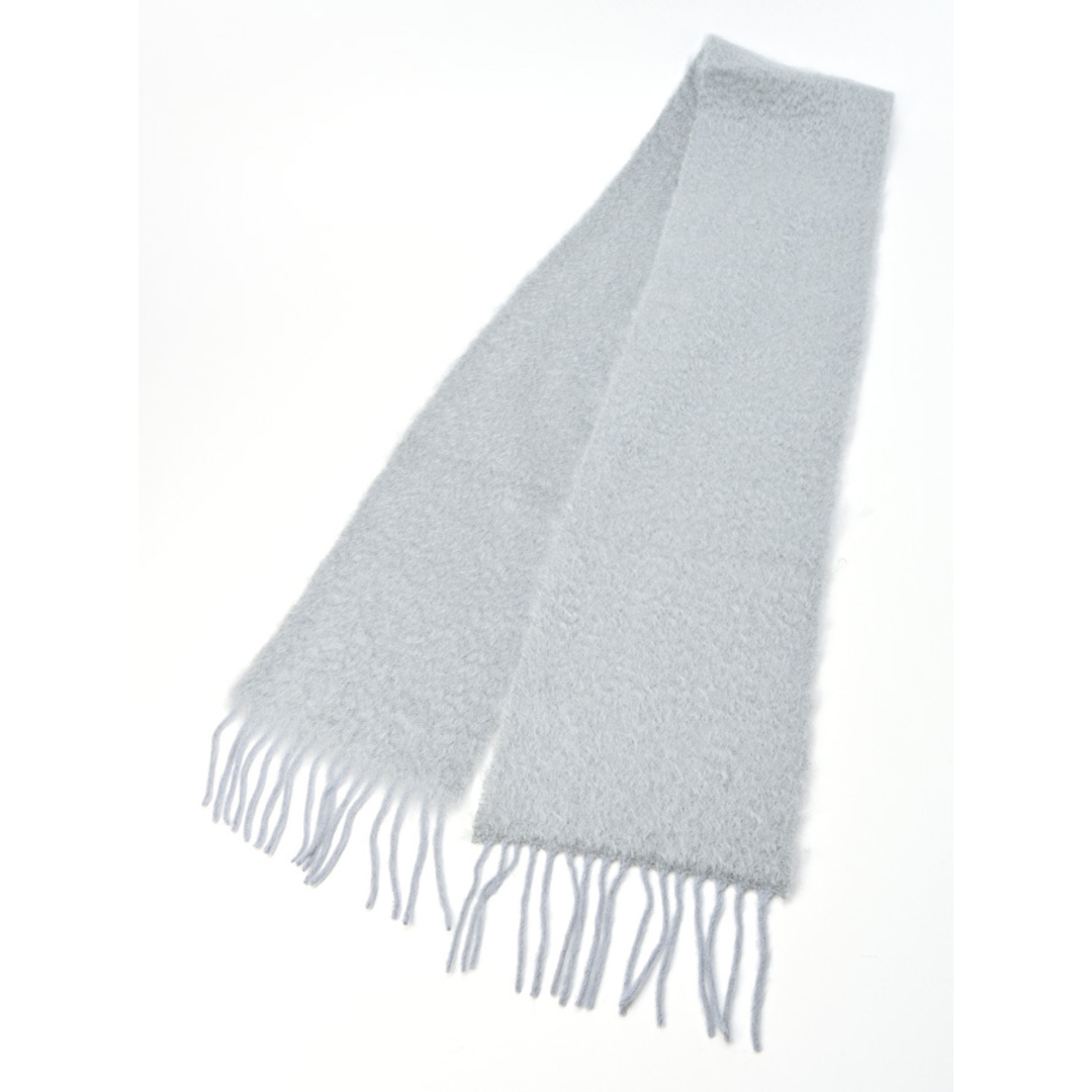 ロエベ マフラー カシミヤ混 アナグラム刺繍 ロゴ フリンジ ライト