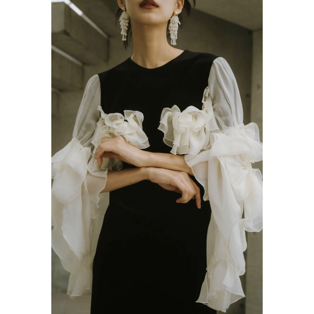 2way chiffon docking one piece/black