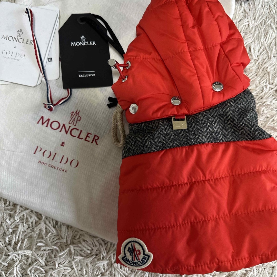 ワンちゃん用モンクレールダウン試着のみ超美品犬用フード付き