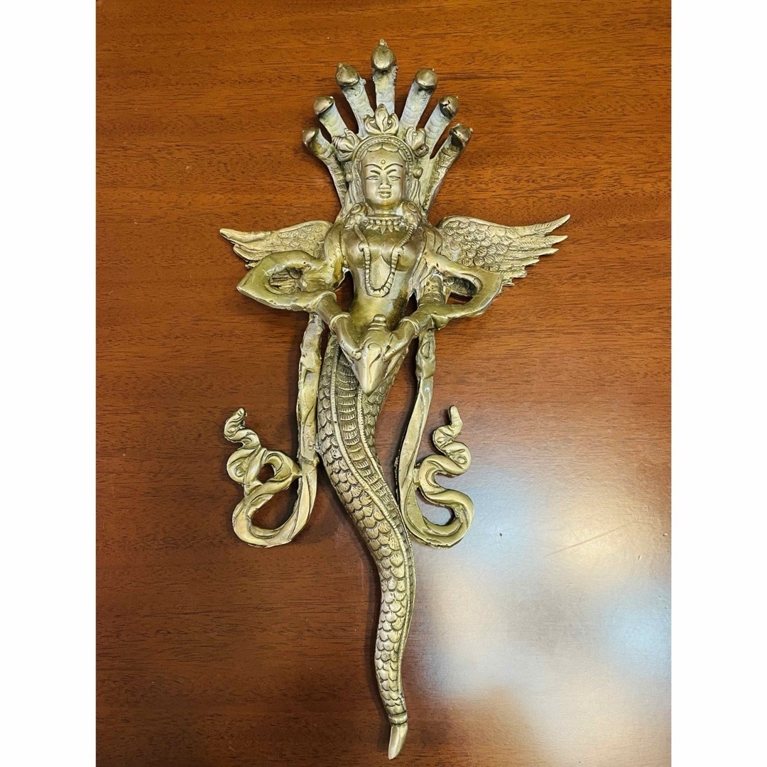 新品 送料無料 壁掛け ヒンドゥー教 ナーガ 女神 蛇神 約34.5㌢⑤