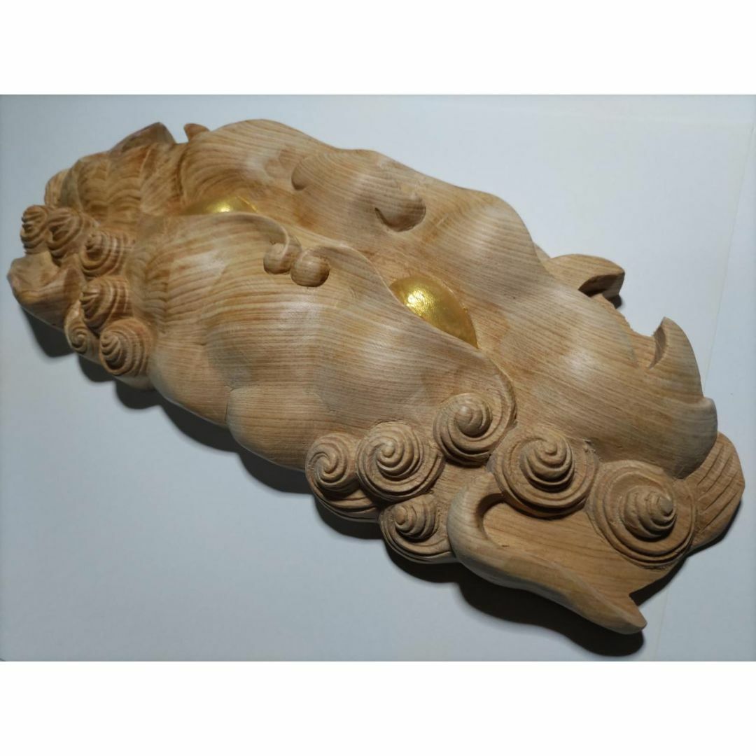 【獅子】幅30cm 魔除け！お祭り、山車、神輿 だんぢり彫刻部材