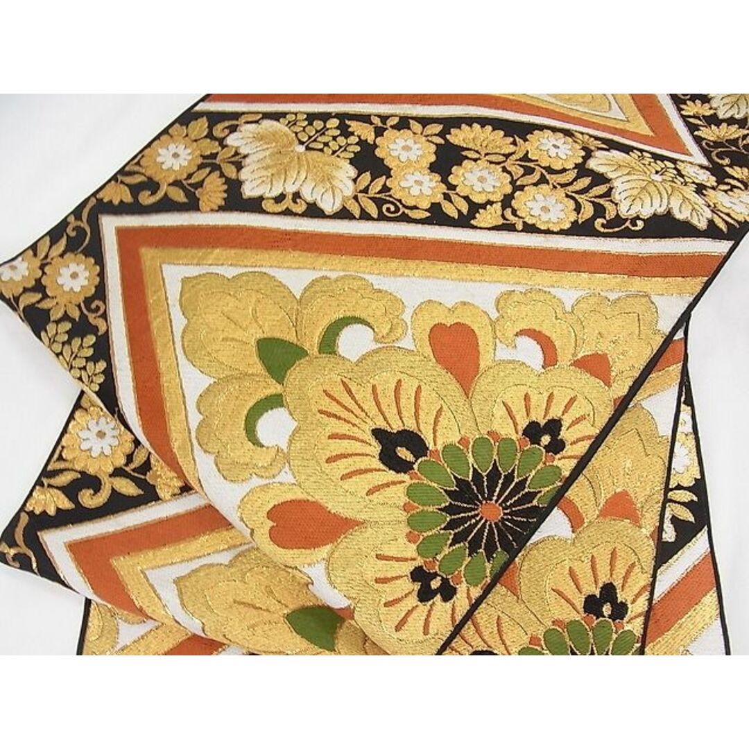 花唐草模様 袋帯 八寸 六通柄