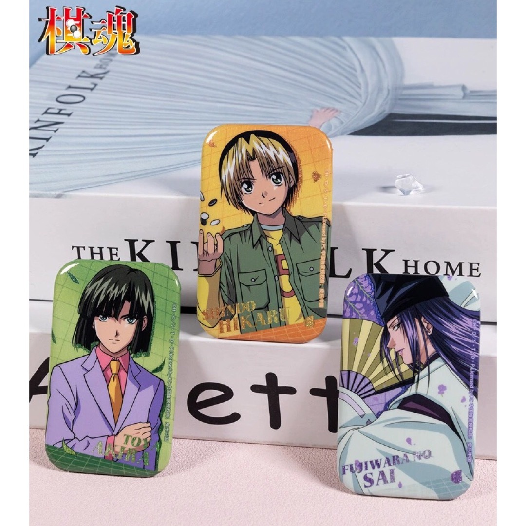 ジャンプ 50周年 缶バッジ 塔矢アキラ ヒカルの碁 プライズ スクエア缶